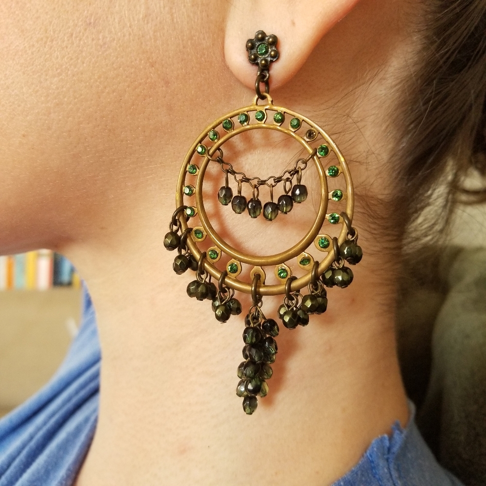 Bohemian Emerald Beaded Dangle